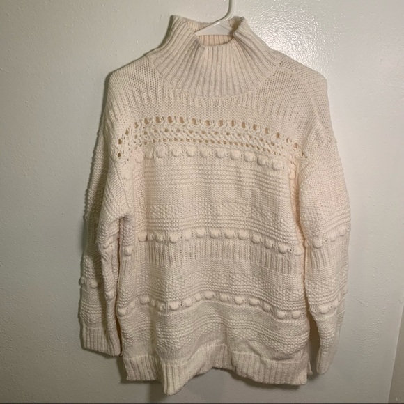 Lou & Grey Pom Pom Turtleneck Sweater Cream - Picture 5 of 15